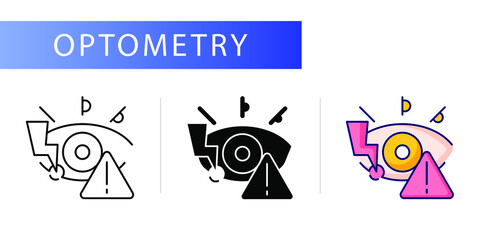 Optometry (inflammation of the eye, pus). Line icon concept