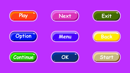 Set of modern material style buttons for website, mobile app and infographic . 