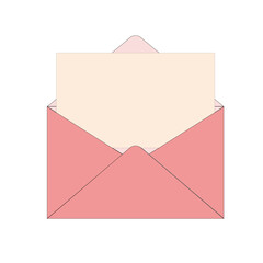 A letter paper in a pink envelope vector image illustration