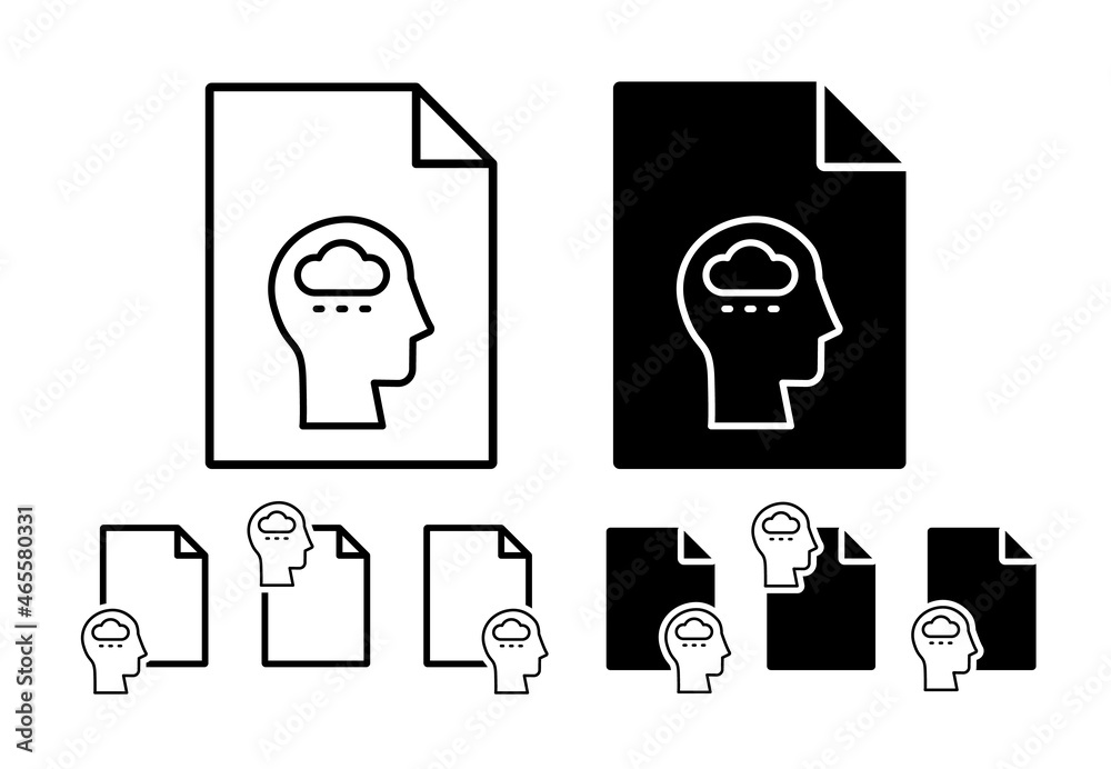 Poster head cloud vector icon in file set illustration for ui and ux, website or mobile application