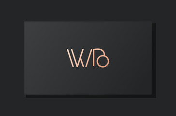 Abstract luxury initial letter WB logo.
