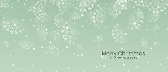 Merry Christmas festival soft green banner design