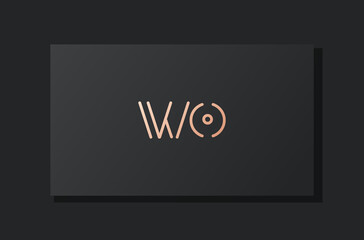 Abstract luxury initial letter WO logo.