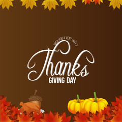 Vector illustration of happy thanksgiving day invitation background