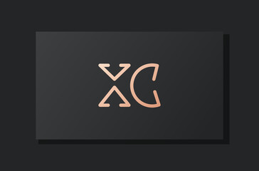 Abstract luxury initial letter XC logo.