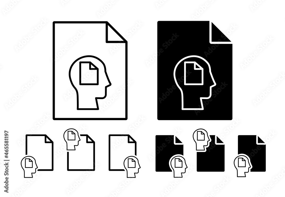 Poster head document vector icon in file set illustration for ui and ux, website or mobile application