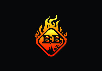 Fire BB Letter Logo And Icon Design Template