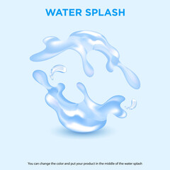 realistic Water splash. aqua liquid dynamic motion