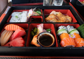 Japanese food set in a box