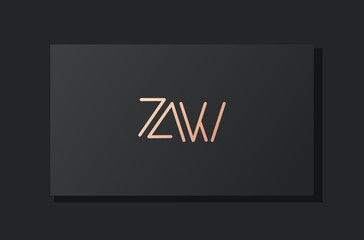 Abstract luxury initial letter ZW logo.