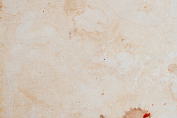 Aged rough weathered paper sheet, dirt stains, spots, cardboard texture, vintage background
