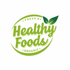 Healthy food logo Premium Vector
