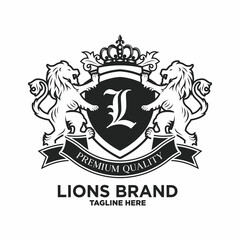 Heraldry lion luxury design vector