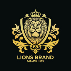 Heraldry lion luxury design vector