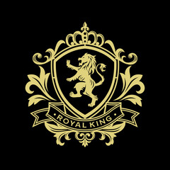 Heraldry lion luxury design vector © SRI