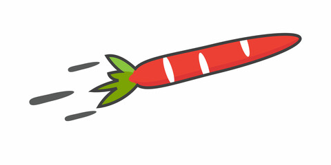 Carrot rocket logo design icon template
