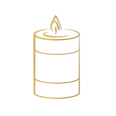 golden scented candle icon- vector illustration