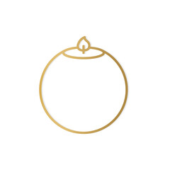 Fototapeta premium round golden scented candle icon- vector illustration