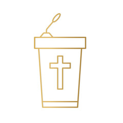 golden church sermon tribune icon- vector illustration