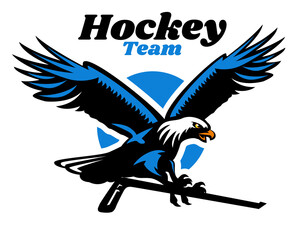 Hockey eagle mascot logo