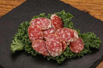 Iberian pork Fuet sausage slices