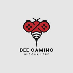 Abstract Bee Honey and gamepad games for gaming team character funny logo design illustrations