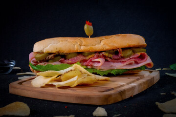 Delicioso sanduche con papas