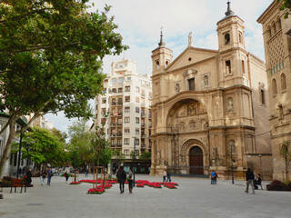 Fototapeta na wymiar Zaragoza, Spain - October 17, 2021: the Church of Santa Engracia after renovation