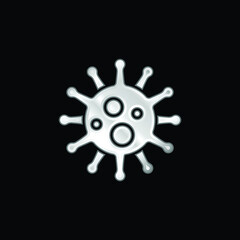 Obraz premium Bacteria silver plated metallic icon