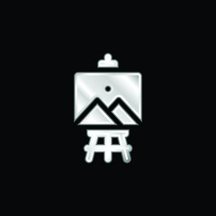 Art silver plated metallic icon