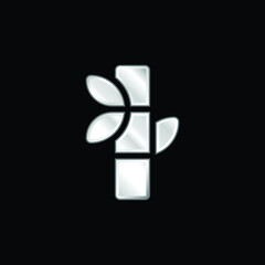 Bamboo silver plated metallic icon