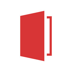 Open Door vector icon. Red symbol