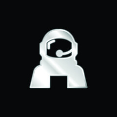 Astronaut Helmet Protection For Outer Space silver plated metallic icon