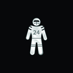American Football Player silver plated metallic icon