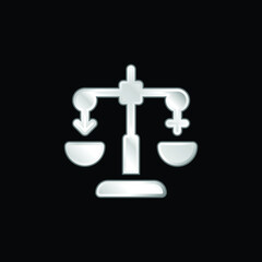 Balance silver plated metallic icon