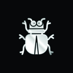 Fototapeta na wymiar Beetle silver plated metallic icon