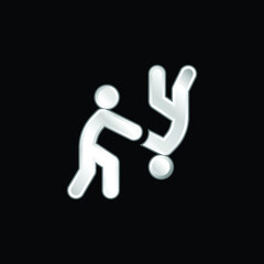 Aikido silver plated metallic icon