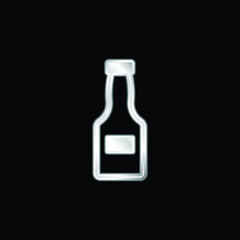 Bottle Closed silver plated metallic icon