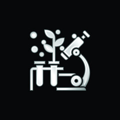 Biology silver plated metallic icon