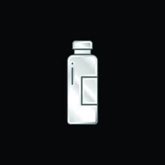 Bottle silver plated metallic icon