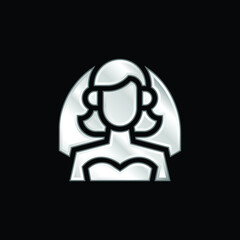 Bride silver plated metallic icon