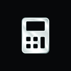 Big Calculator silver plated metallic icon