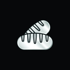 Bread silver plated metallic icon