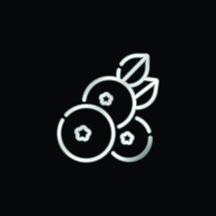 Blueberry silver plated metallic icon
