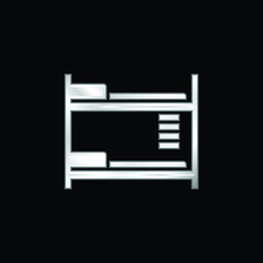 Bed silver plated metallic icon