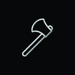 Ax Outline silver plated metallic icon