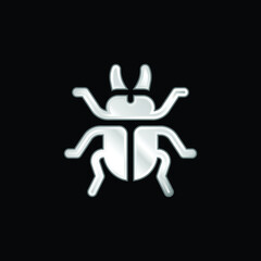 Beetle silver plated metallic icon