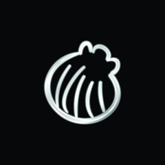 Beach Shell Hand Drawn Shape silver plated metallic icon