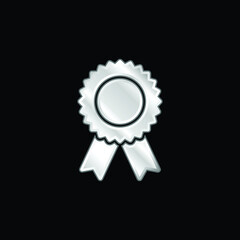 Badge silver plated metallic icon