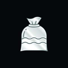 Bag silver plated metallic icon